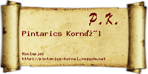 Pintarics Kornél névjegykártya